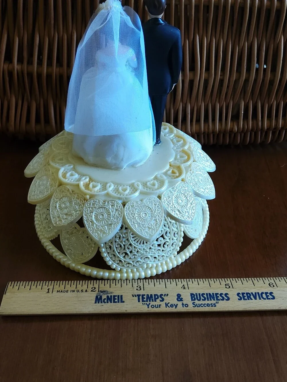 Vintage Wedding Couple Cake Topper Made In Hong Kong Marked Wilton Chicago